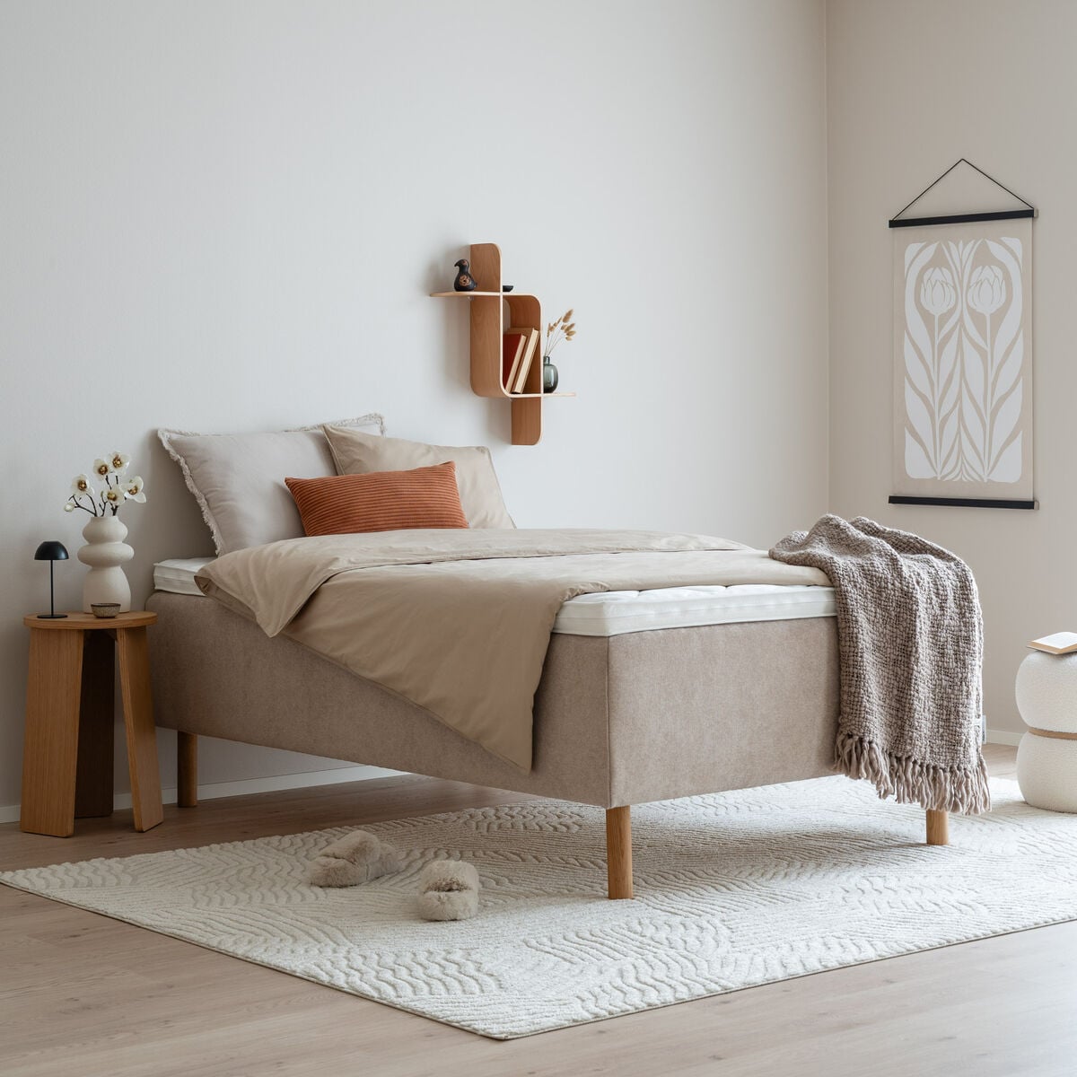 Unia Kulta runkopatjasänky 120x200 XL beige, Unia muoto 9cm