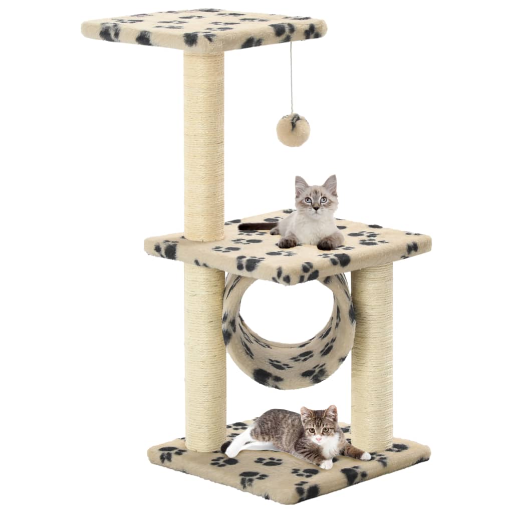 vidaXL raapimispuu 65 cm tassunjäljet beige