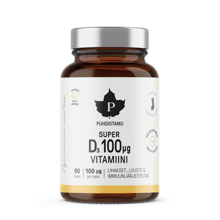 Puhdistamo Super D3-vitamiini 100 mcg