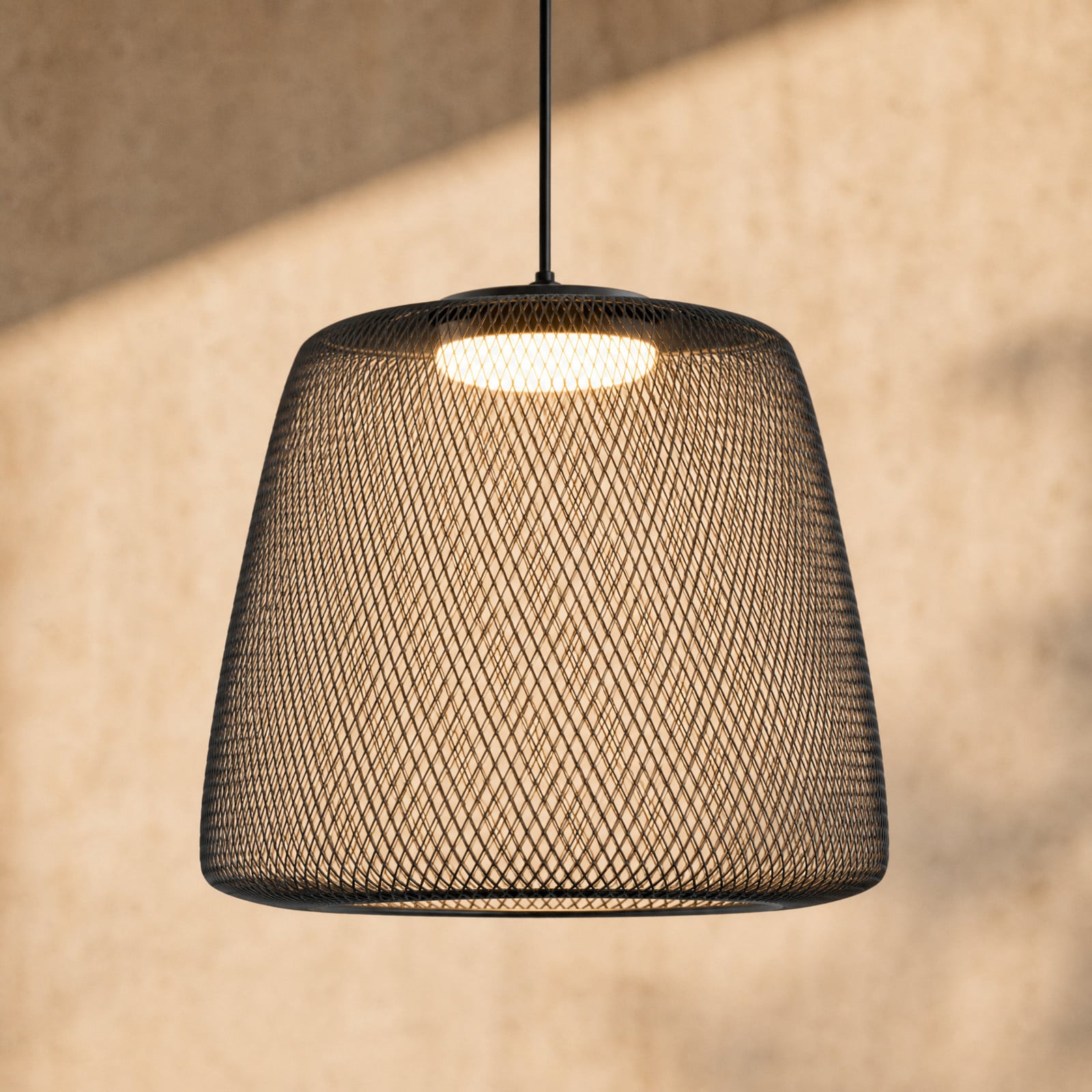 Korvyn LED-riippuvalaisin ulos, musta, Ø 50 cm