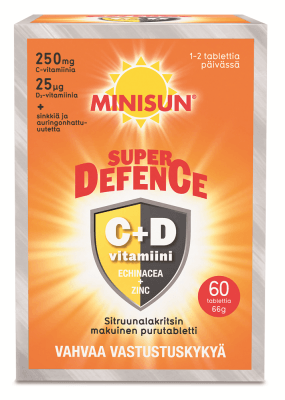 Minisun Super Defence C-D3-vitamiinit Purutabletti 60 tabl