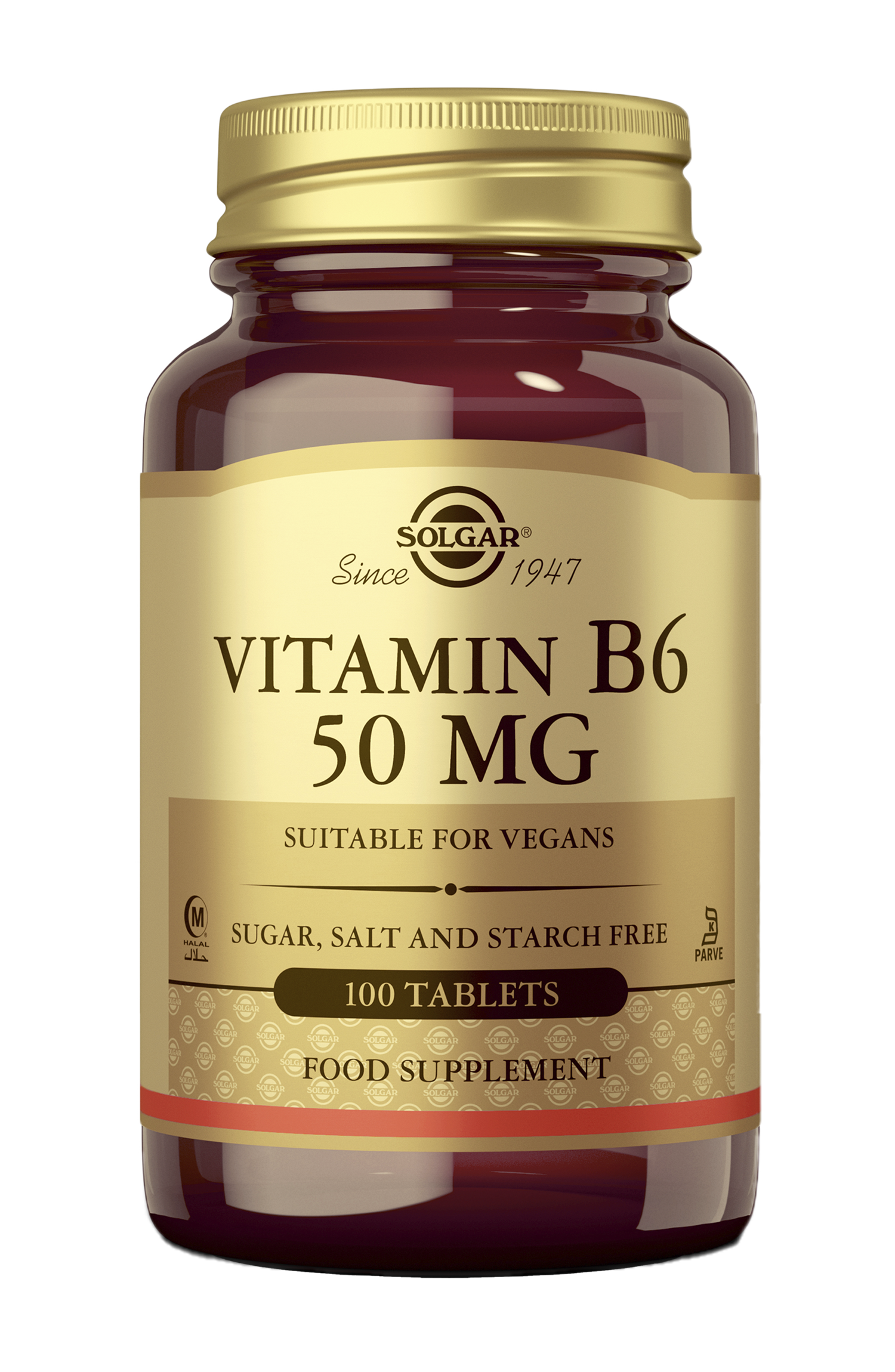 Solgar B6-vitamiini 50 mg, 100 tabl.