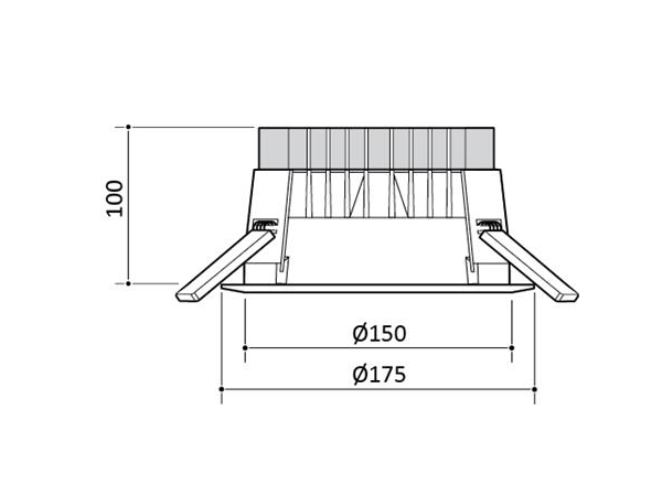 Inverso II 150 ulkovalaisin, 9W, 1000lm, 3000K