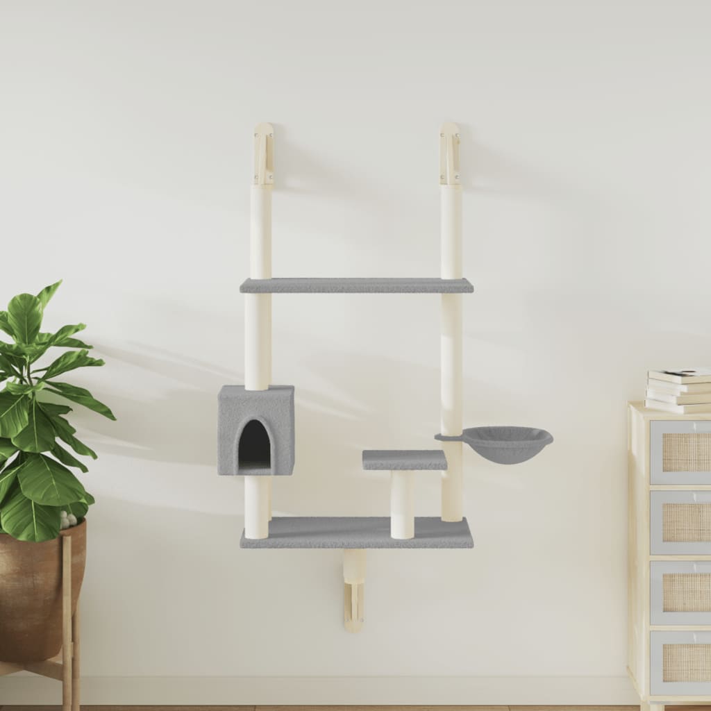 vidaXL raapimispuu seinälle vaaleanharmaa 153 cm