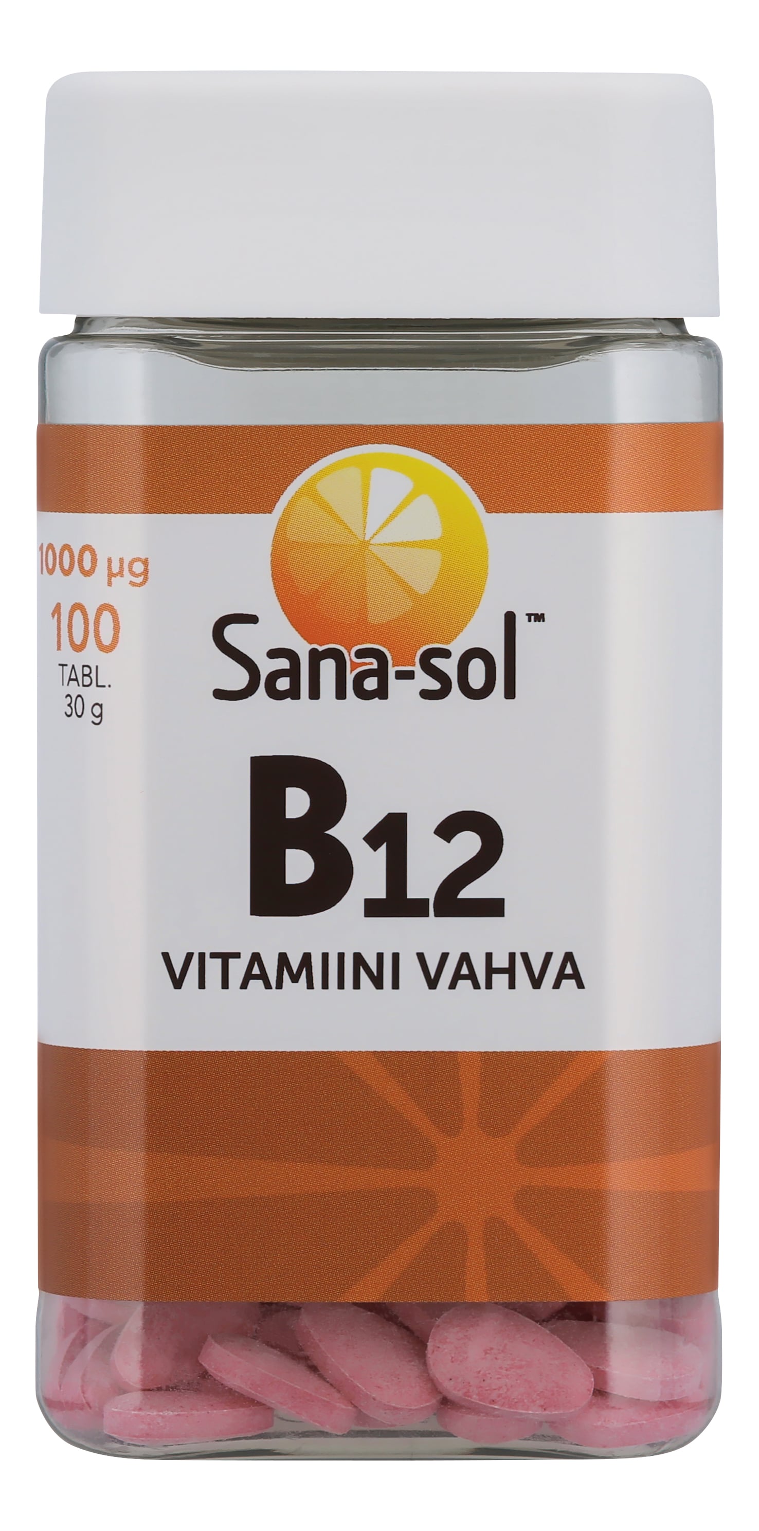 Sana-sol B12-vitamiini 1000µg vahva vitamiinitabletti 100tabl