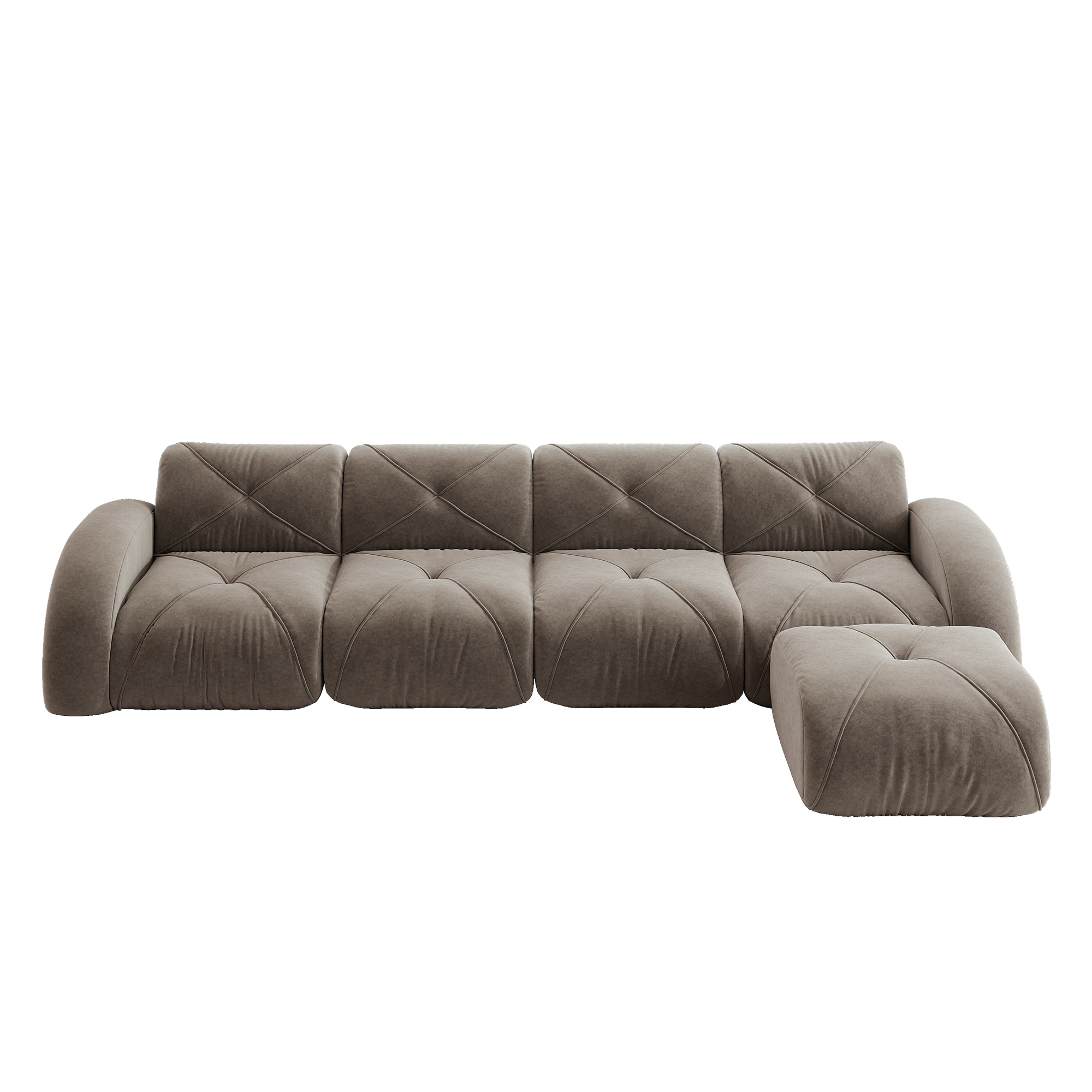 moduulisohva 4-paikkainen taupe chenille