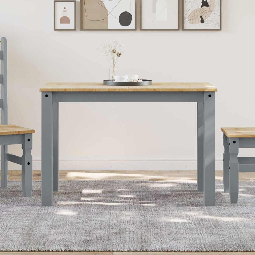vidaXL Ruokapöytä Panama harmaa 112x60x75 cm täysi mänty
