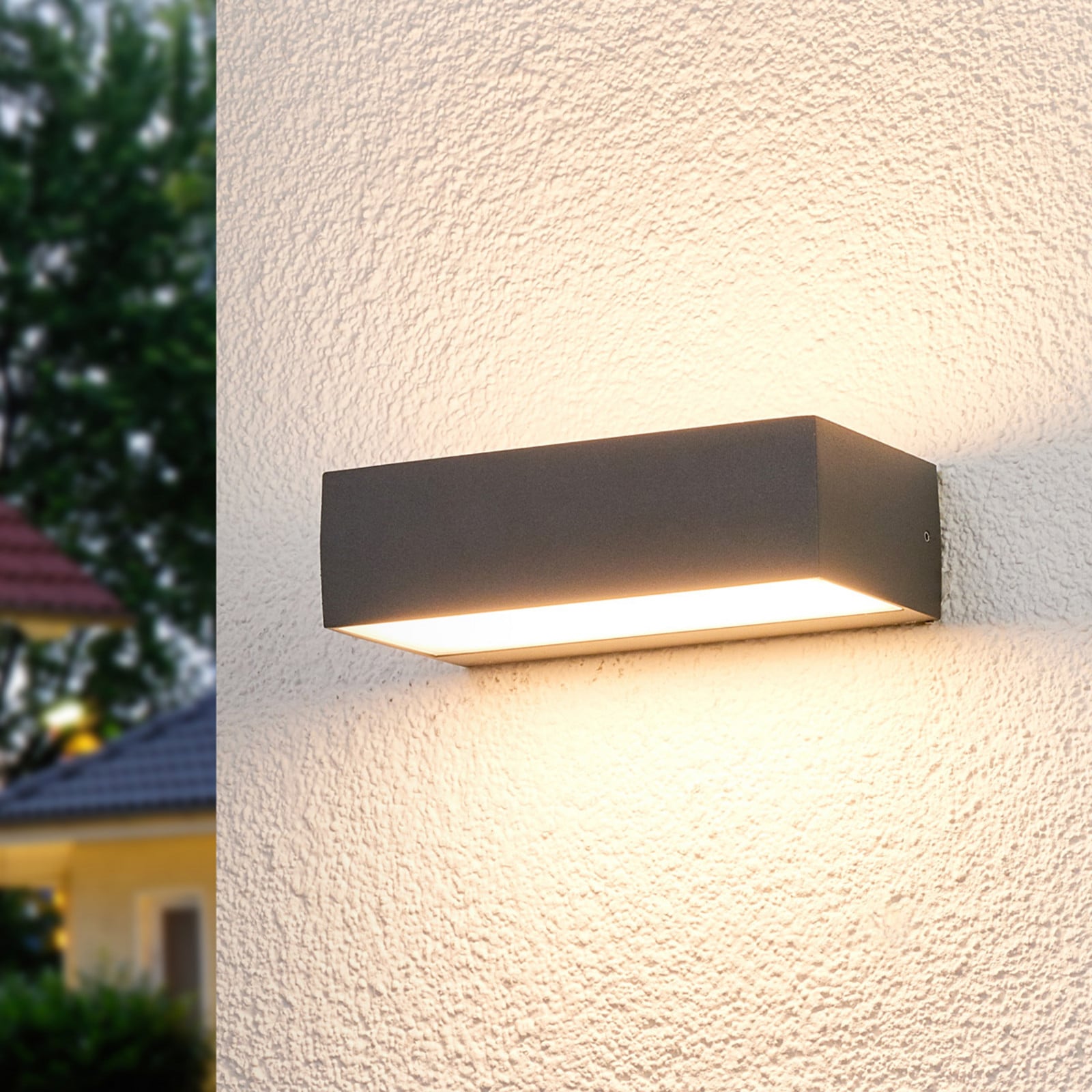 Lissi Ulko Seinävalaisin IP54 Dark Grey - Lucande - Terassi - Moderni - Muovi - Kulmikas