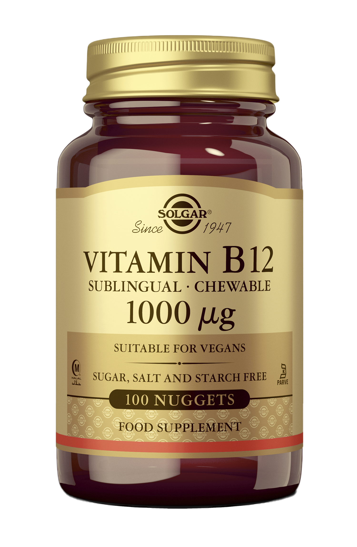 Solgar B12-vitamiini 1000 ug. 100 nugg.