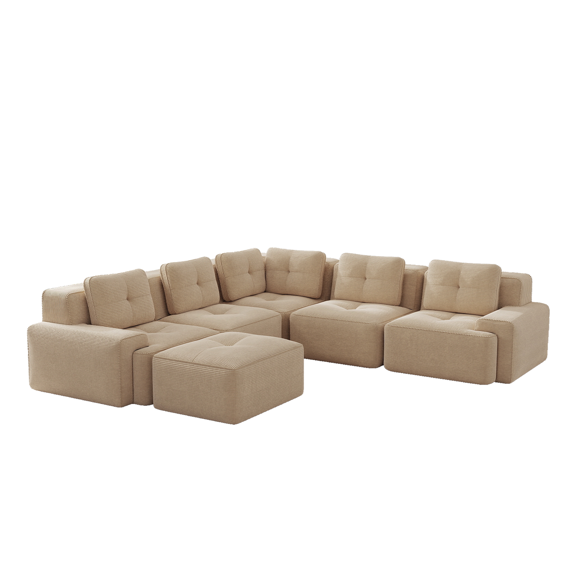 moduulisohva 4-paikkainen beige korduroy