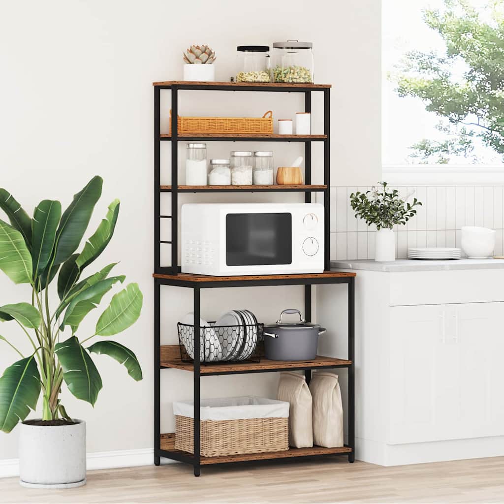 vidaXL Keittiöhylly 80 x 40 x 168 cm Tekninen puu Vanha Puu