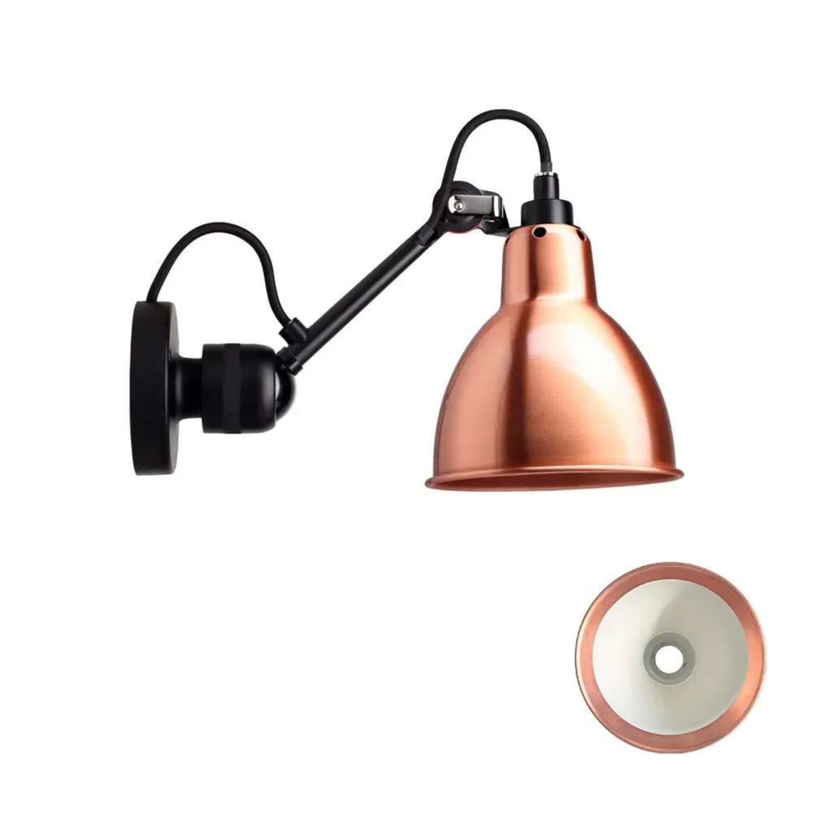 304CA seinävalaisin musta/kupari/valkoinen Lampe Gras