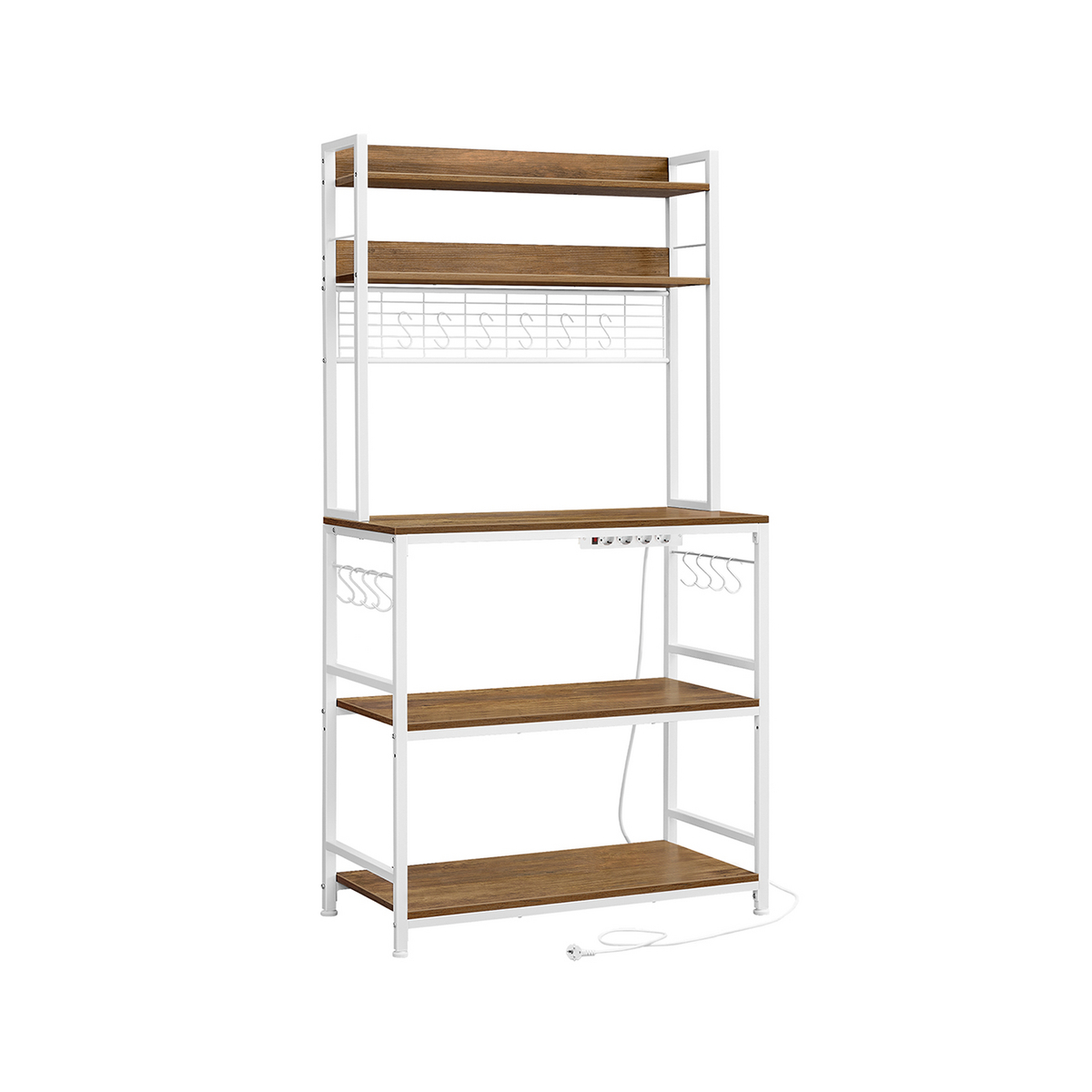 Vasagle keittiöhylly, 14 koukkua, ruskea, KKS025W41EU